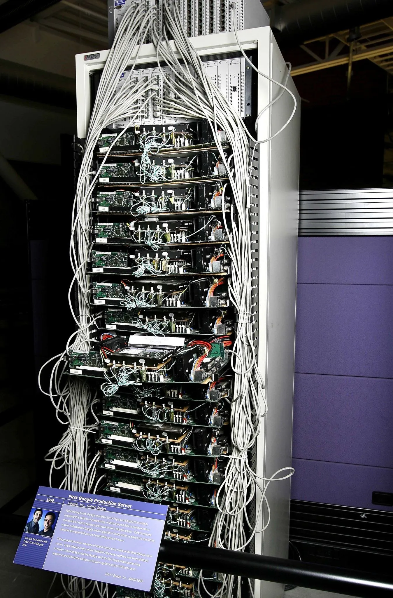 Google's first production server rack, 1999